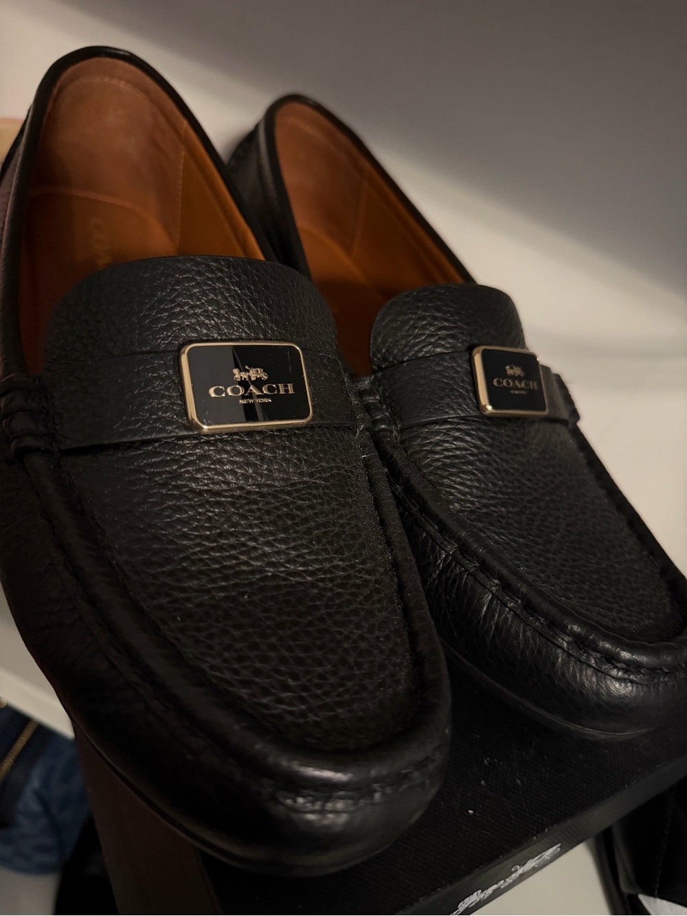 COACH Black Leather Mona Driver Loafers Women’s 9.5 🖤 Pre-Loved - Picture 9 of 9